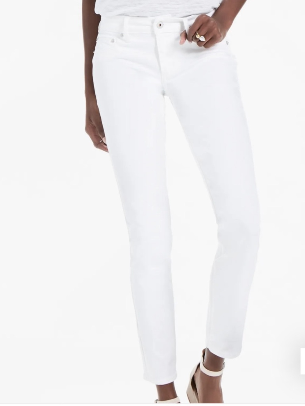 Lucky Brand Women's white Straight-Leg Lolita skinny Jeans